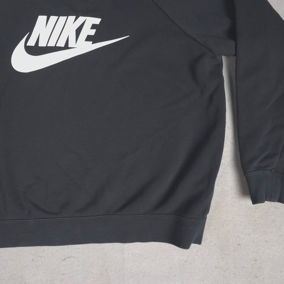 Nike Sportswear Swoosh Logo Crewneck Sweatshirt Black Womens Size L - Picture 5 of 10